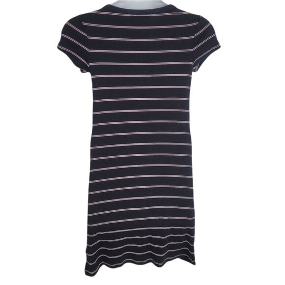 VANS dress black striped ribbed short sleeve stretch tee shirt L - Picture 5 of 13